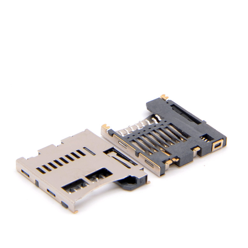 深圳批发 MICROSD TF卡座 内焊自弹A B C款 push读卡器卡槽