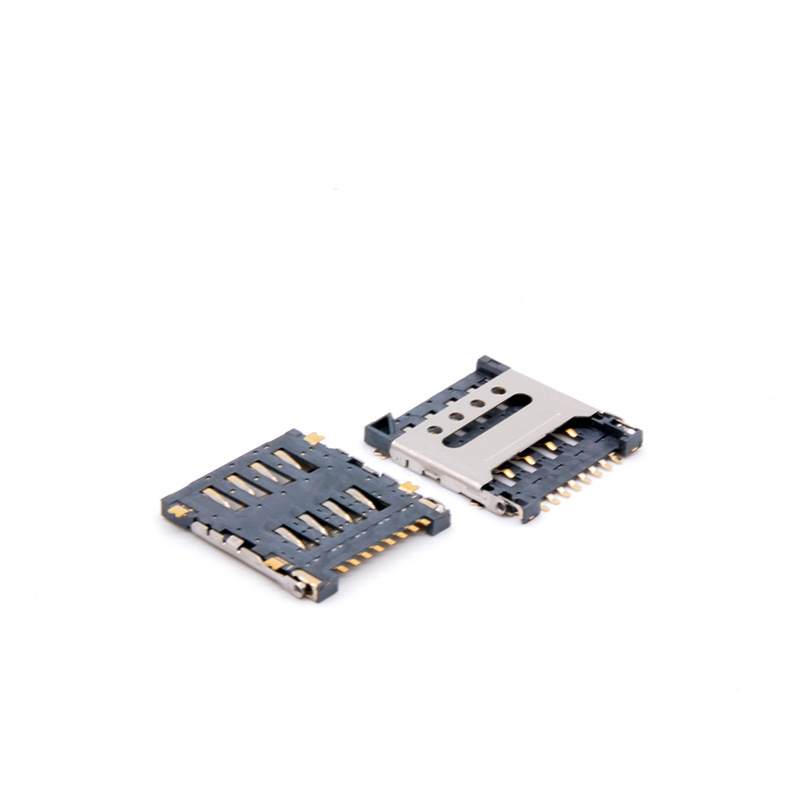 深圳卡特精密 microSIM8Pin翻盖卡座 触点镀金手机卡底座