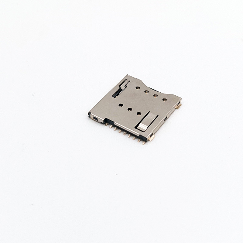 工厂批发 读卡器卡座SDpush sim自弹 microTF卡槽掀盖贴片推拉