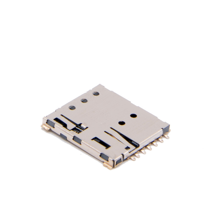 定制批发 NANOSIM7P卡座 push手机卡槽自弹镀金带壳