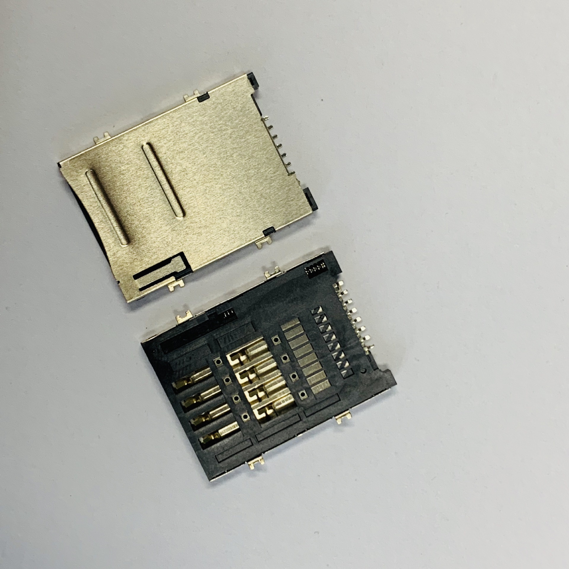 深圳卡特 SIM大卡座6-9Pin 6+1 7+1+8+1push SMT贴片式镀金卡槽