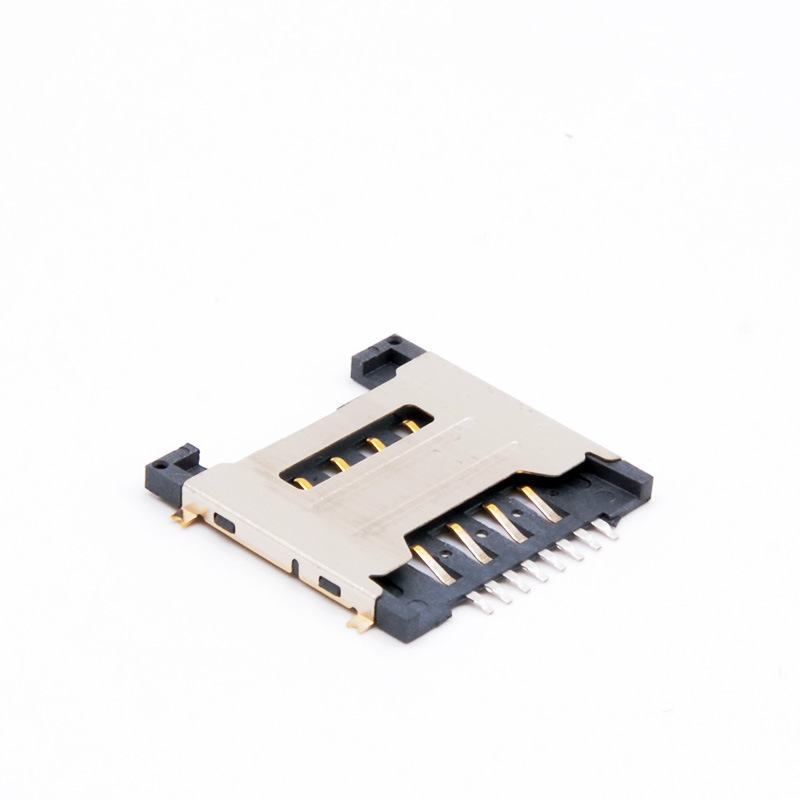 SIM8P推拉式卡座 带桥带档镀金手机卡槽 现货