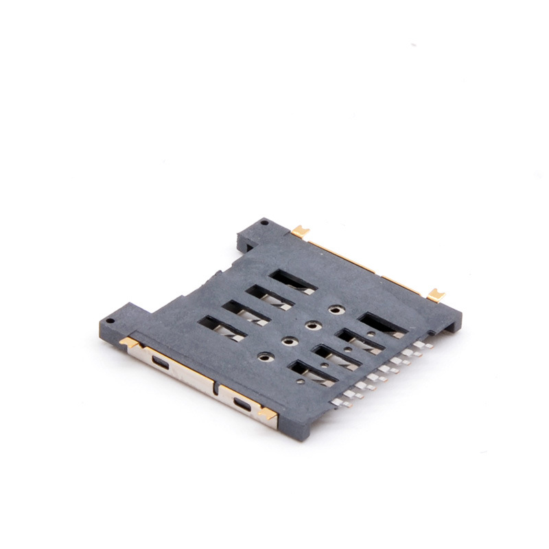 SIM8P推拉式卡座 带桥带档镀金手机卡槽 现货