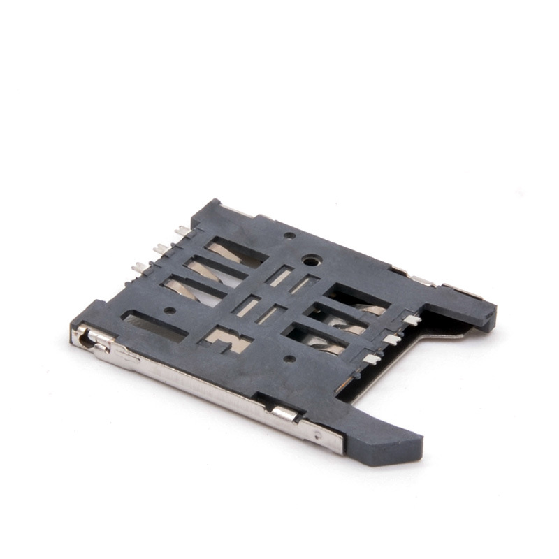 定制批发 手机SIM6P掀盖翻盖卡座 小卡贴片带铁外矿
