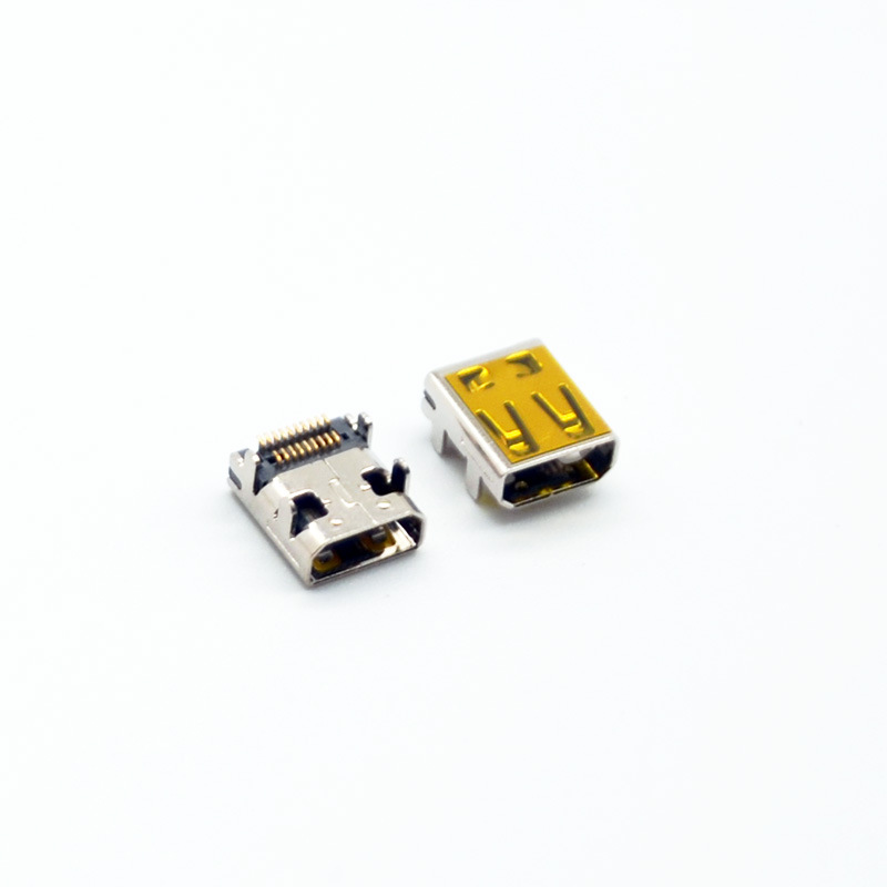 批发 type-D HDMI-A-C连接器母座 USB高清接口19pin四脚插全贴